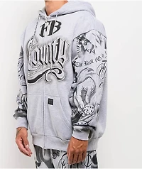 FB County Tatted Up Grey Zip Hoodie