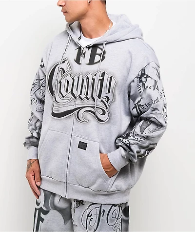 FB County Tatted Up Grey Zip Hoodie