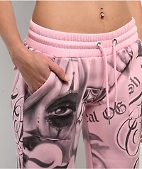 FB County Tatted Up Pink Straight Leg Sweatpants