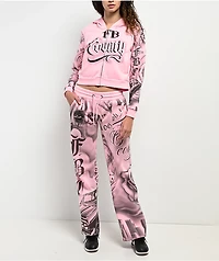 FB County Tatted Up Pink Straight Leg Sweatpants