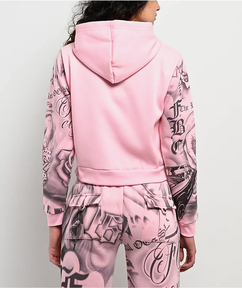 FB County Tatted Up Pink Zip Hoodie