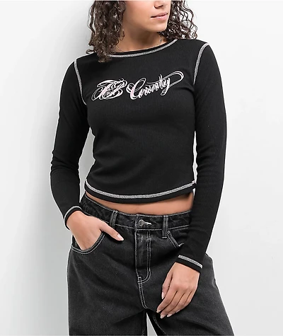 FB County Thermal Black Long Sleeve T-Shirt