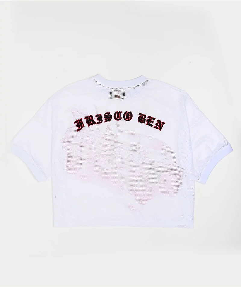 FB County White Boxy Crop Football Jersey