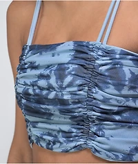 FILA Allanis Ruched Blue Tie Dye Cami Tank Top