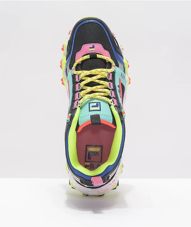 FILA Oakmont Trail Black, Coral & Blue Shoes