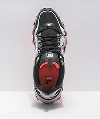 FILA Oakmont Trail Black & Fiery Coral Shoes