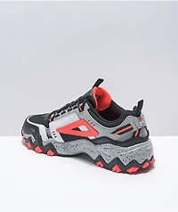 FILA Oakmont Trail Black & Fiery Coral Shoes