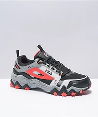 FILA Oakmont Trail Black & Fiery Coral Shoes