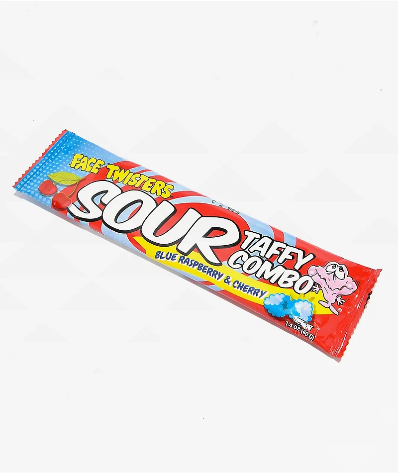 Face Twisters Blue Raspberry & Cherry Taffy Candy