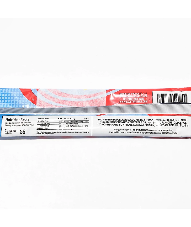 Face Twisters Strawberry & Green Apple Taffy Candy