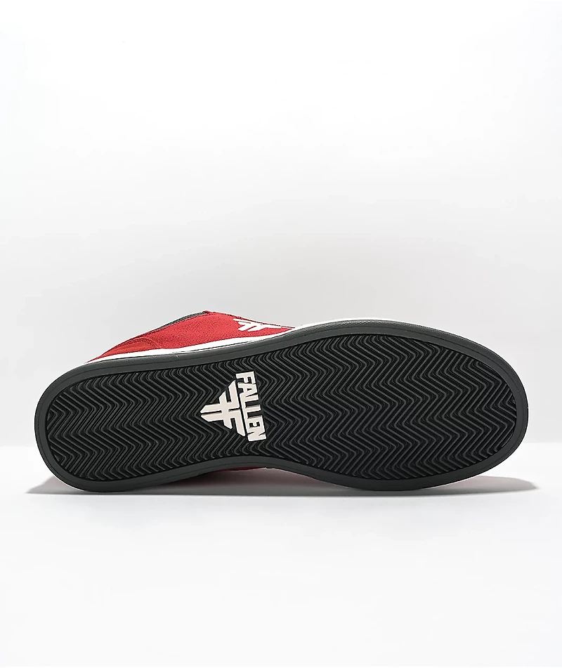Fallen The Fiend Oxblood & Black Mid Top Skate Shoes