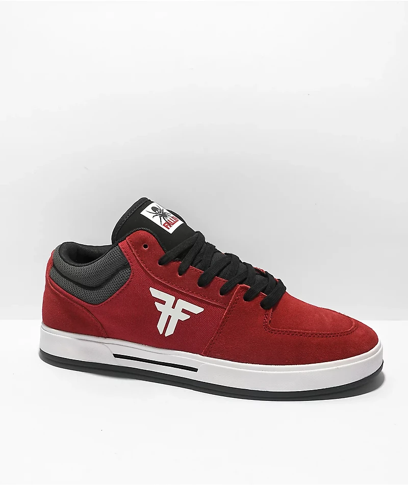 Fallen The Fiend Oxblood & Black Mid Top Skate Shoes