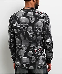 Famous Skulls & Straps Skulls Black Thermal Long Sleeve T-Shirt