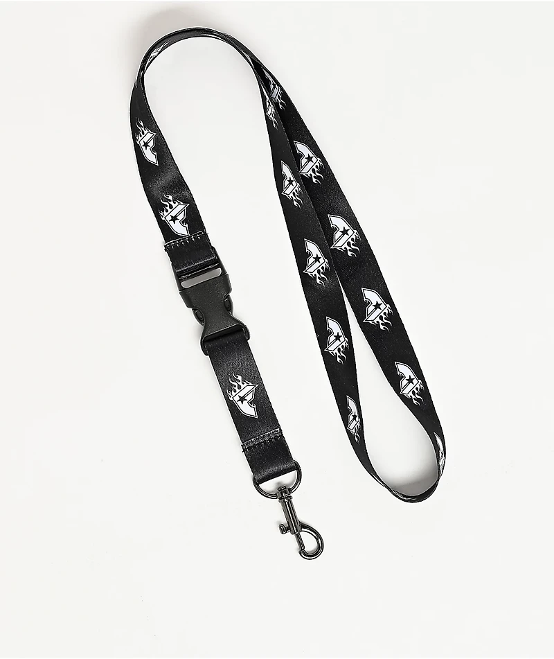 Famous Stars & Straps BOH Flames Black Lanyard