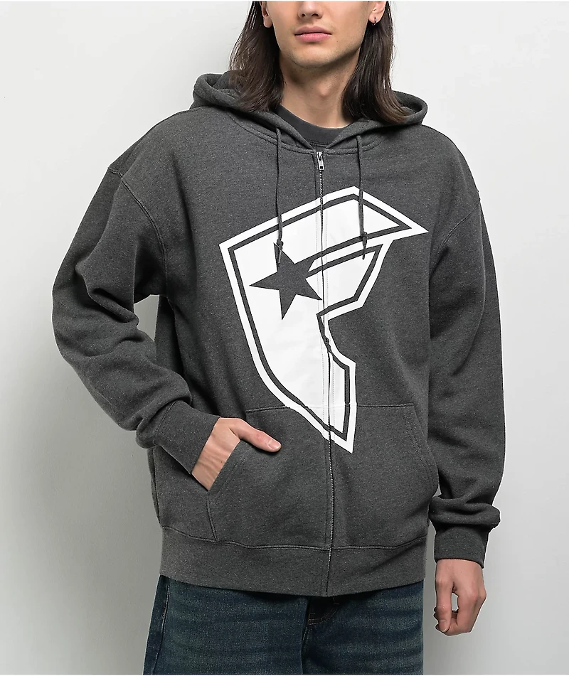 Famous Stars & Straps BOH Grey Zip Hoodie