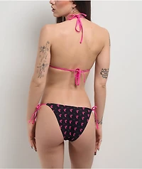 Famous Stars & Straps BOH Repeat Black & Pink High Leg Bikini Bottom