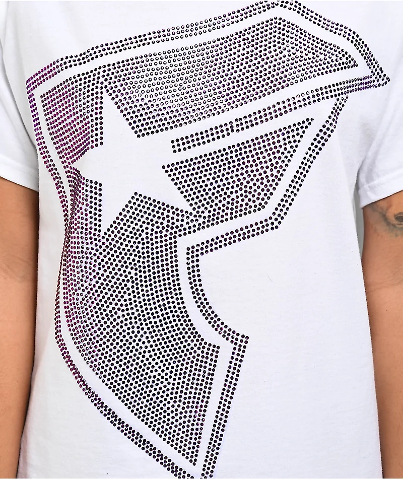 Famous Stars & Straps BOH Rhinestone White T-Shirt