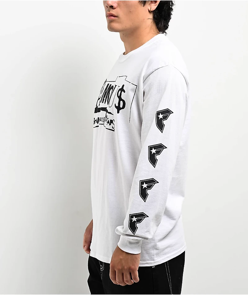 Famous Stars & Straps Cut And Paste White Long Sleeve T-Shirt
