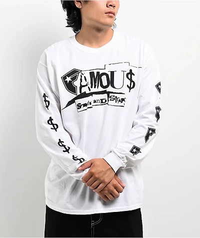Famous Stars & Straps Cut And Paste White Long Sleeve T-Shirt