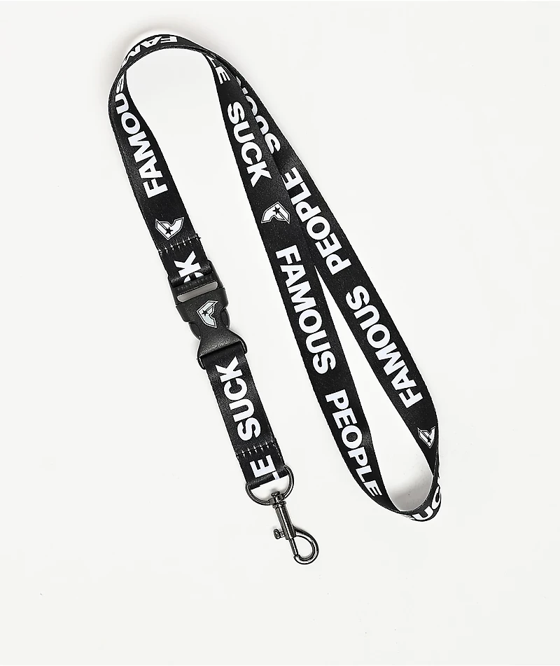Famous Stars & Straps Famous People Suck Black Lanyard