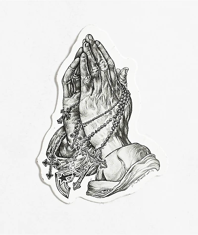 Famous Stars & Straps Praying Hands Sticker