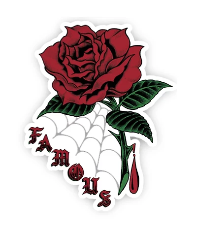 Famous Stars & Straps Red Rose Sticker