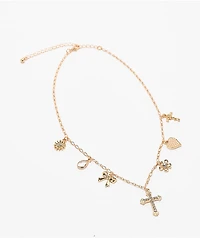 Fantas Eyes Charm Gold Necklace