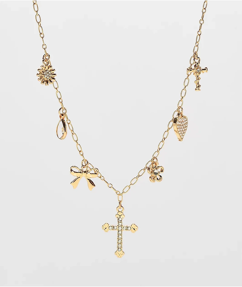 Fantas Eyes Charm Gold Necklace