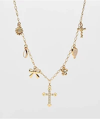 Fantas Eyes Charm Gold Necklace