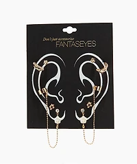 Fantas Eyes Excite Gold Ear Stack Earring Set