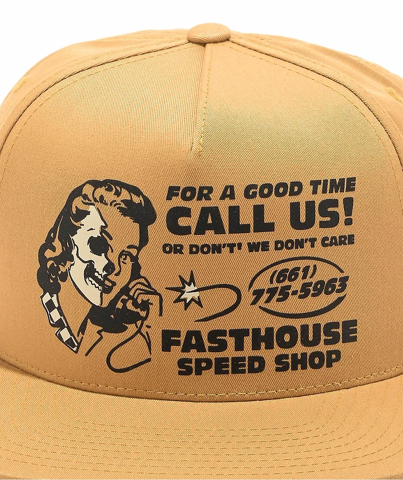 Fasthouse Call Us! Brown Snapback Hat
