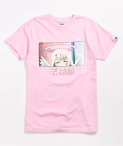 Femmemute Angel Face Anime Pink T-Shirt