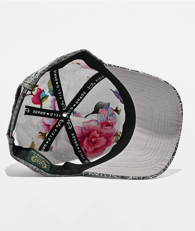 Field Grade Respectfully Shashiko Black Denim Snapback Hat
