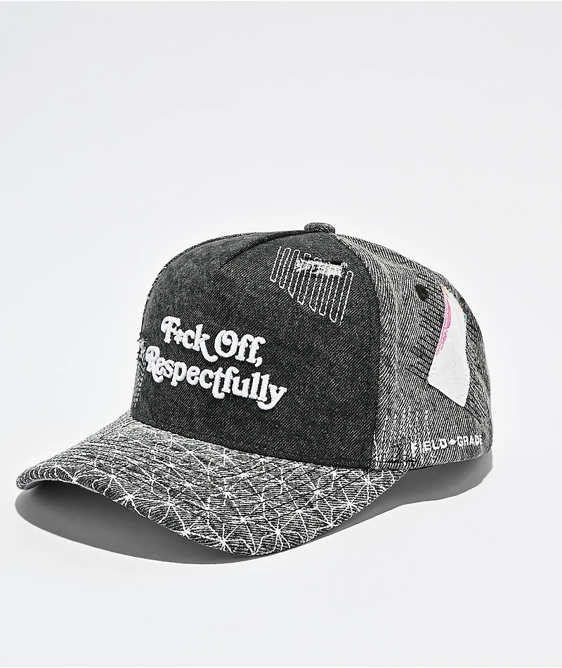 Field Grade Respectfully Shashiko Black Denim Snapback Hat