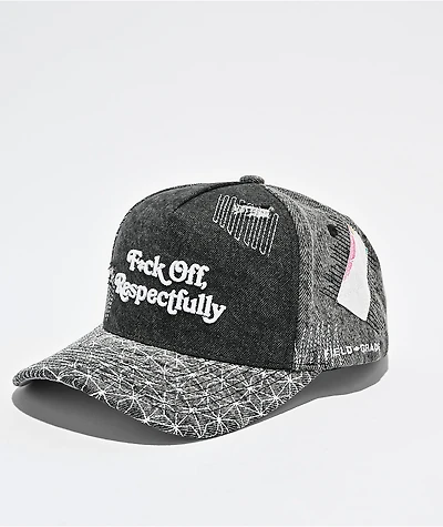 Field Grade Respectfully Shashiko Black Denim Snapback Hat