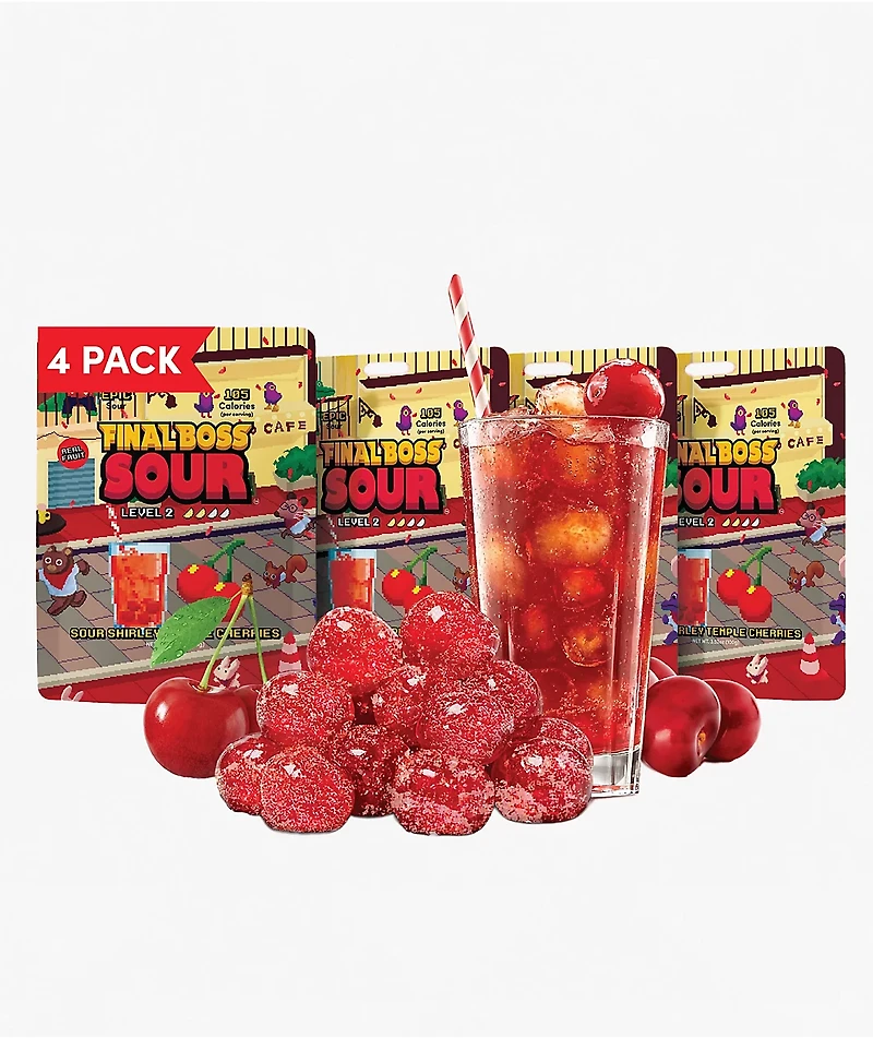Final Boss Sour Level 2 Shirley Temple Cherries Fruit Candy
