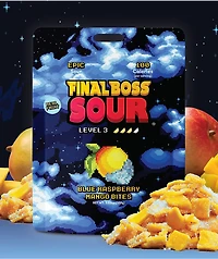 Final Boss Sour Level 3 Blue Raspberry Mango Fruit Candy