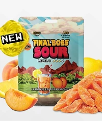 Final Boss Sour Level 3 Lemon Iced Tea Peaches Fruit Candy
