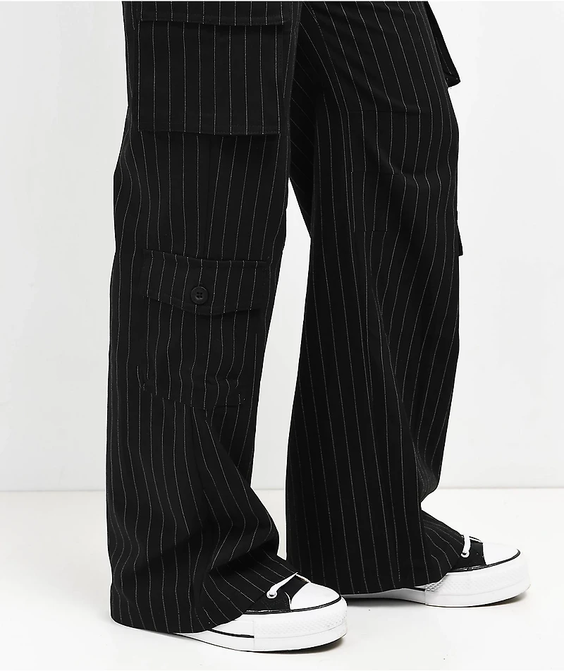 Fivestar General Low Rise Black Pinstripe Cargo Pants
