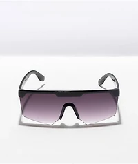 Flat Top Black Shield Sunglasses