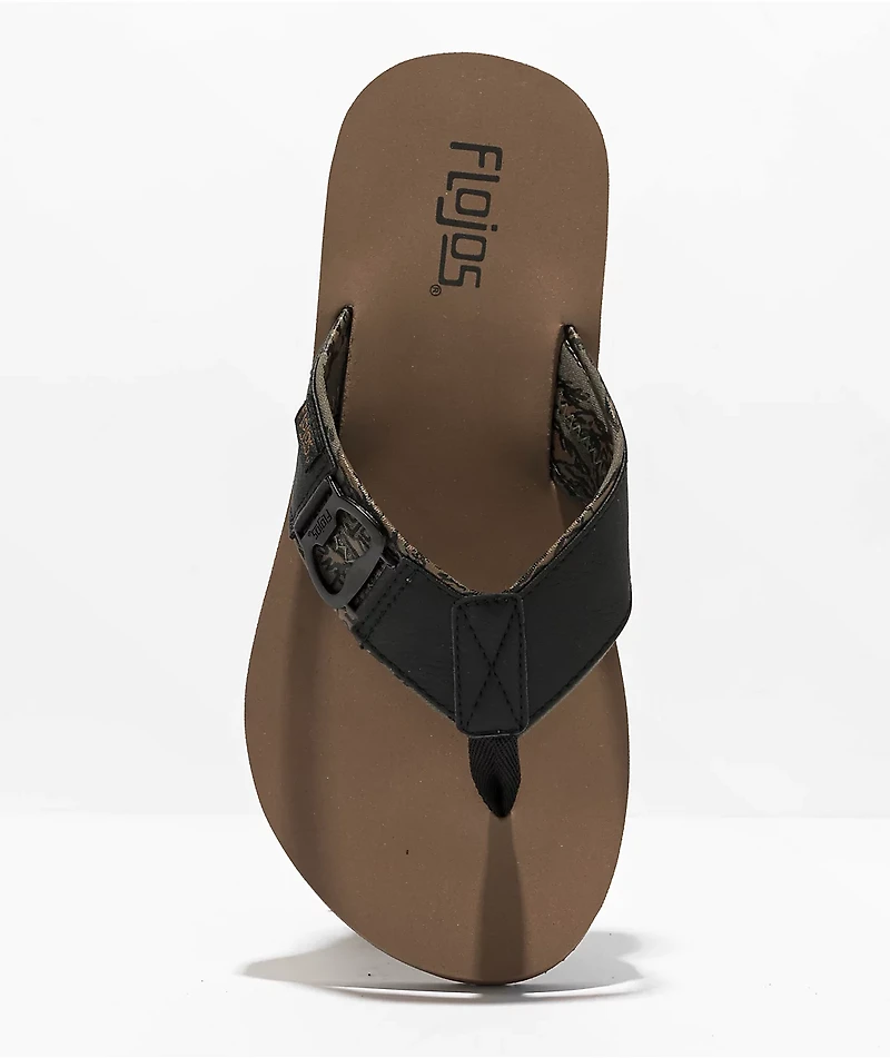 Flojos Estilier Lite Black Camo & Tan Sandals