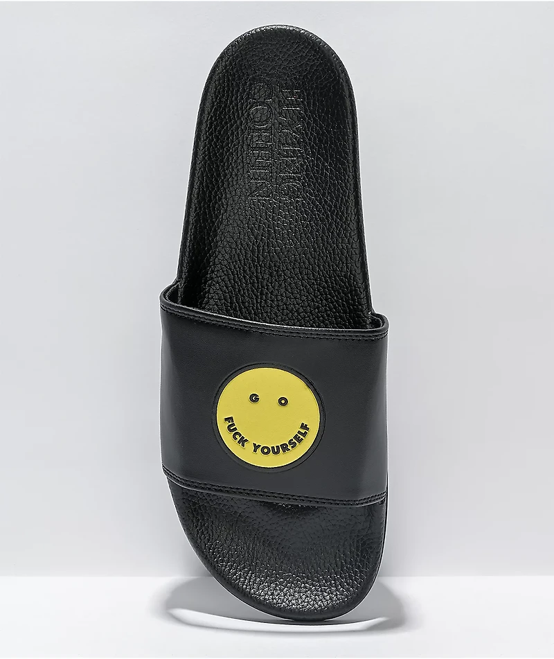 Flying Coffin GFY Black Slide Sandals