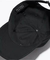 Flying Coffin Skull Flower Black Strapback Hat