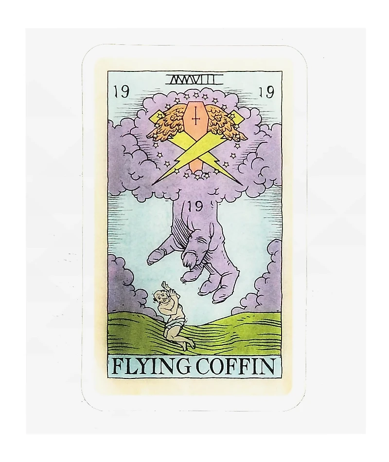 Flying Coffin Tarot Card Sticker