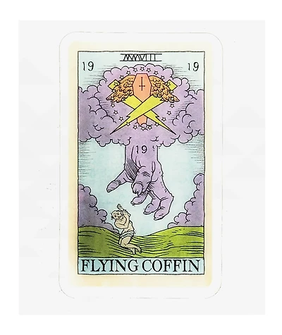 Flying Coffin Tarot Card Sticker