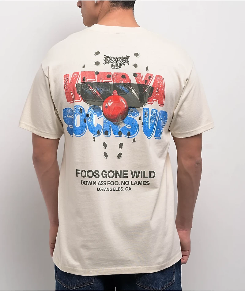 Foos Gone Wild Keep Ya Socks Up Natural T-Shirt