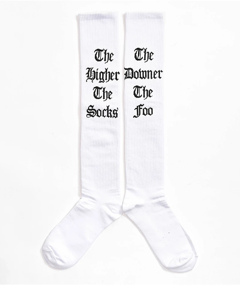 Foos Gone Wild The Downer Foo White Crew Socks