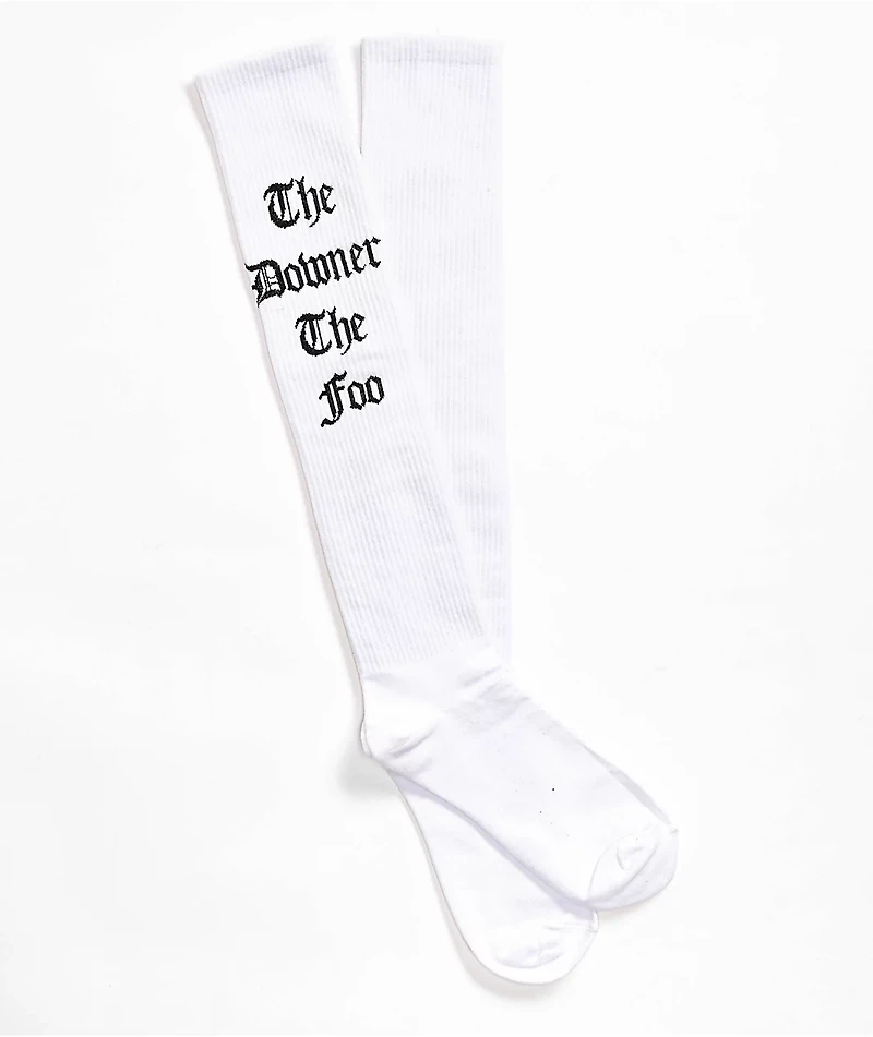 Foos Gone Wild The Downer Foo White Crew Socks