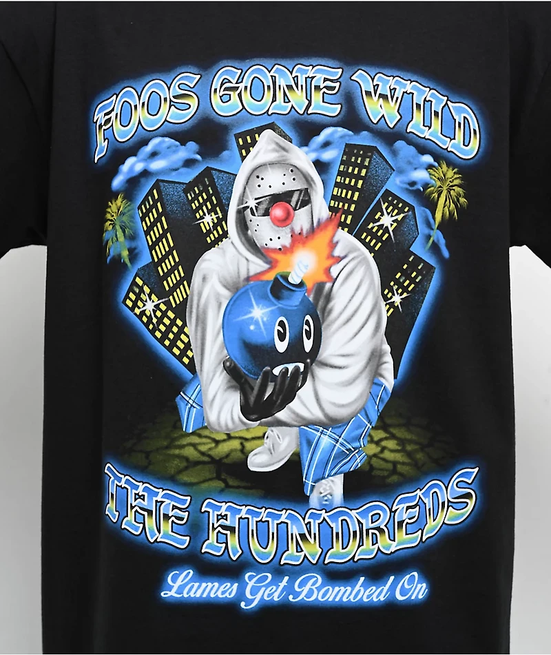 Foos Gone Wild x The Hundreds Bombed On Black T-Shirt