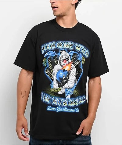 Foos Gone Wild x The Hundreds Bombed On Black T-Shirt